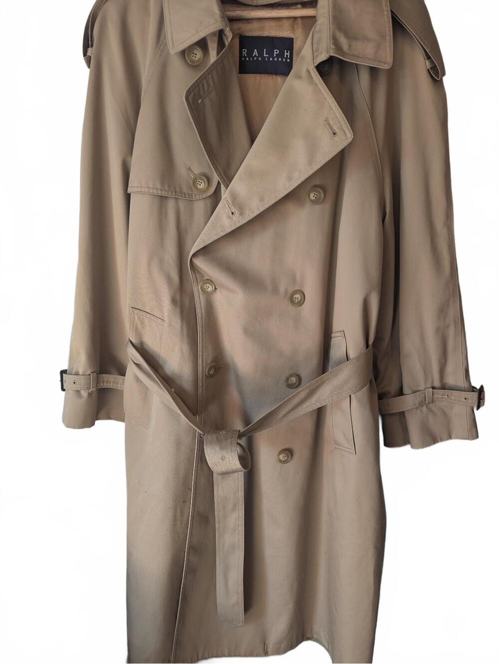 Ralph Lauren Classic Khaki Trench Coat Size 42S